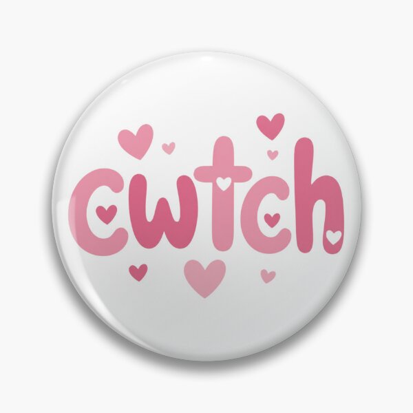 Item preview, Cute Welsh Cwtch Pink Hearts Typography Art designed and sold by Cerys-GS.