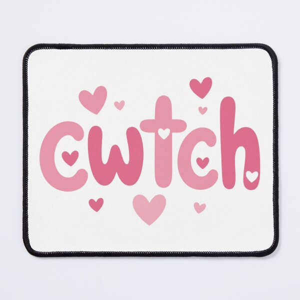 Item preview, Cute Welsh Cwtch Pink Hearts Typography Art designed and sold by Cerys-GS.