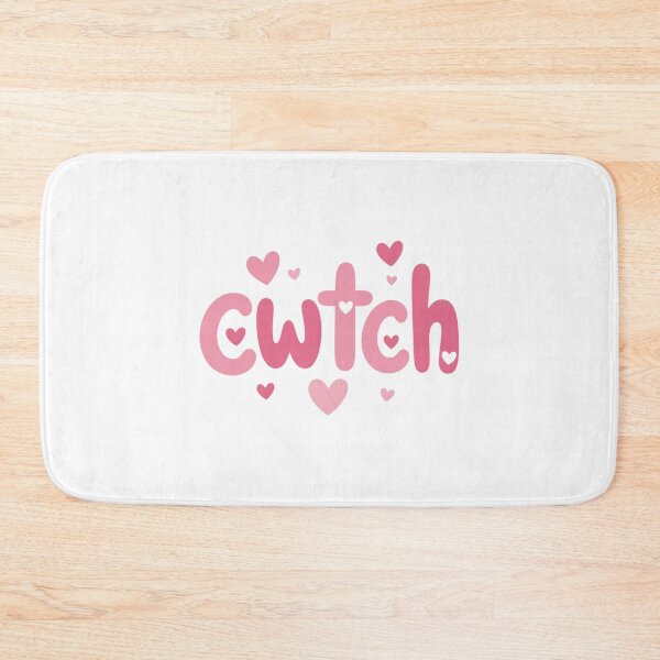 Item preview, Cute Welsh Cwtch Pink Hearts Typography Art designed and sold by Cerys-GS.