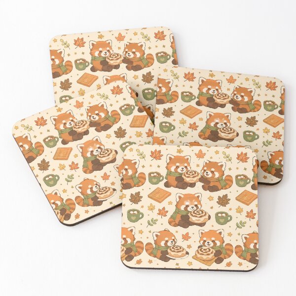 Item preview, Cute Red Panda Cinnamon Roll Kawaii Cozy Pattern designed and sold by Soft Berry Studio.