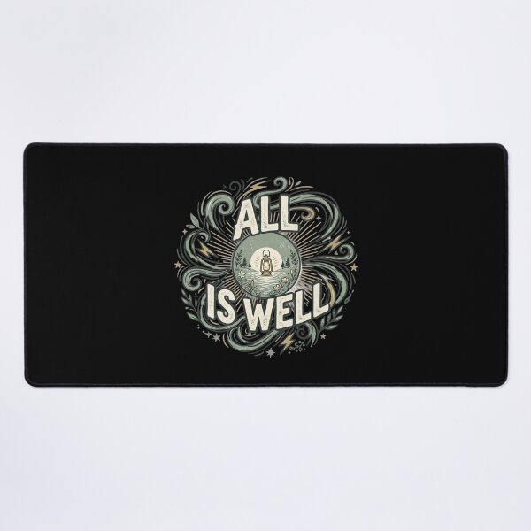 Item preview, All Is Well Vintage Typography T-Shirt | Minimalist Lantern Nature Quote | Inspirational Retro Aesthetic Design designed and sold by Bhaskar Digital Art.