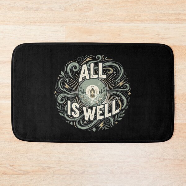 Item preview, All Is Well Vintage Typography T-Shirt | Minimalist Lantern Nature Quote | Inspirational Retro Aesthetic Design designed and sold by Bhaskar Digital Art.