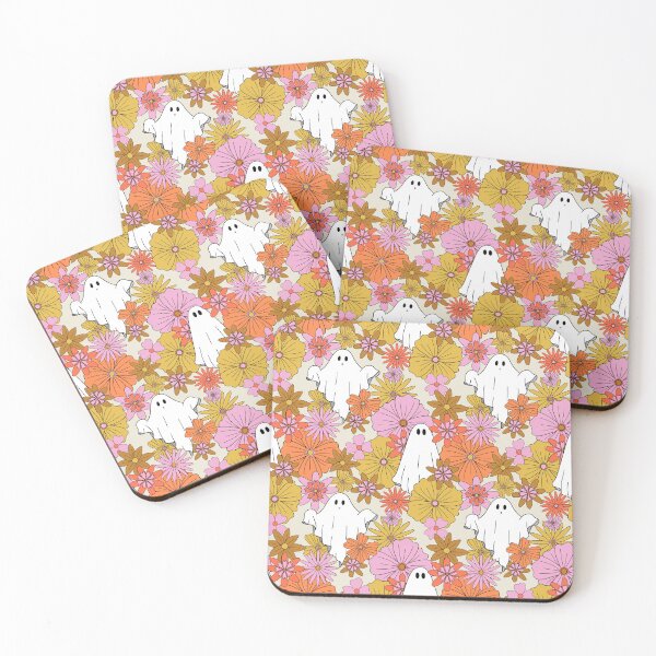 Item preview, Retro Groovy Ghost and Flower Power Pattern designed and sold by WonderAndWhim.