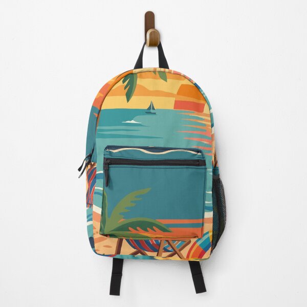 Item preview, Summer Sunset Beach Vintage Retro Travel Poster Art designed and sold by BHP Studio.