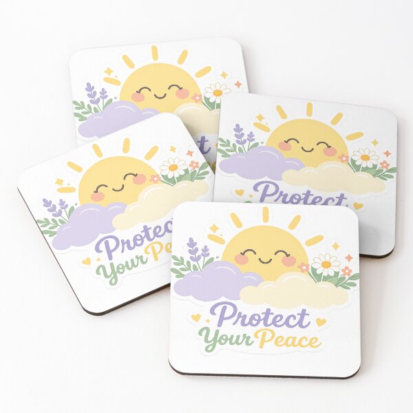 Item preview, Protect Your Peace Pastel Sun Sticker | Self Care Aesthetic | Mental Health Quote | Mindfulness Vector Art designed and sold by LuxeBuzz.