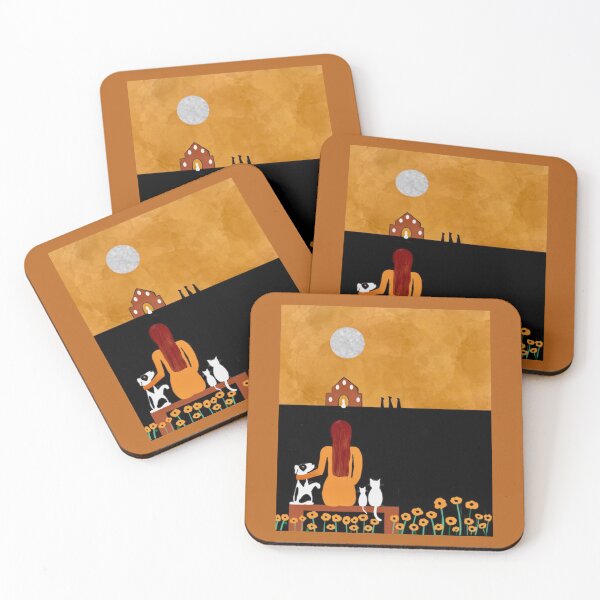 Item preview, Sunset Contemplation with Pets designed and sold by Elaine M Hayward .
