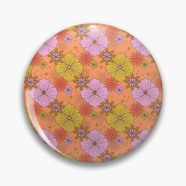 Item preview, Retro Groovy Flower Power Floral on Orange designed and sold by WonderAndWhim.