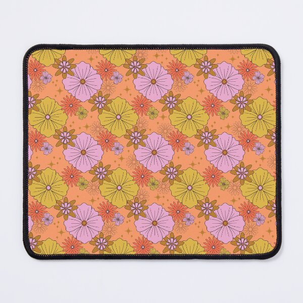Item preview, Retro Groovy Flower Power Floral on Orange designed and sold by WonderAndWhim.