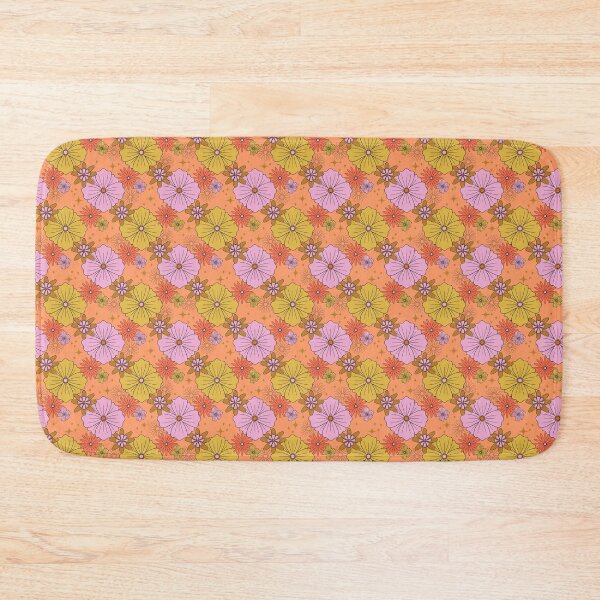 Item preview, Retro Groovy Flower Power Floral on Orange designed and sold by WonderAndWhim.