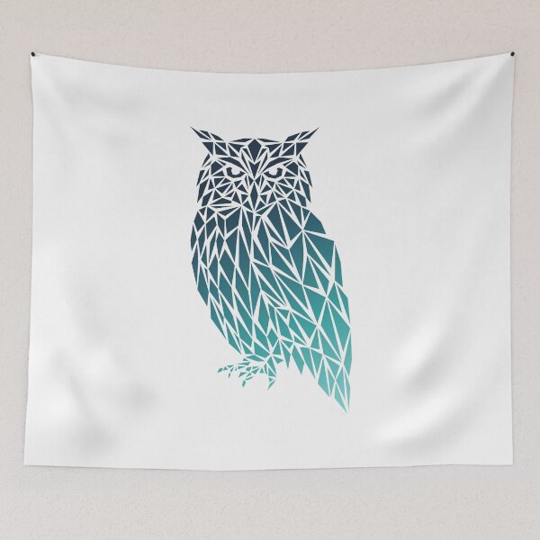 Aperçu de l'œuvre Geometric Owl - Ocean créée et vendue par Espyr.Art.