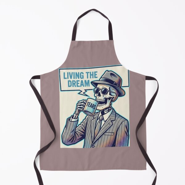 Item preview, Living The Dream Drinking Tears Funny Vintage Skeleton Meme designed and sold by LUKOWEAR.