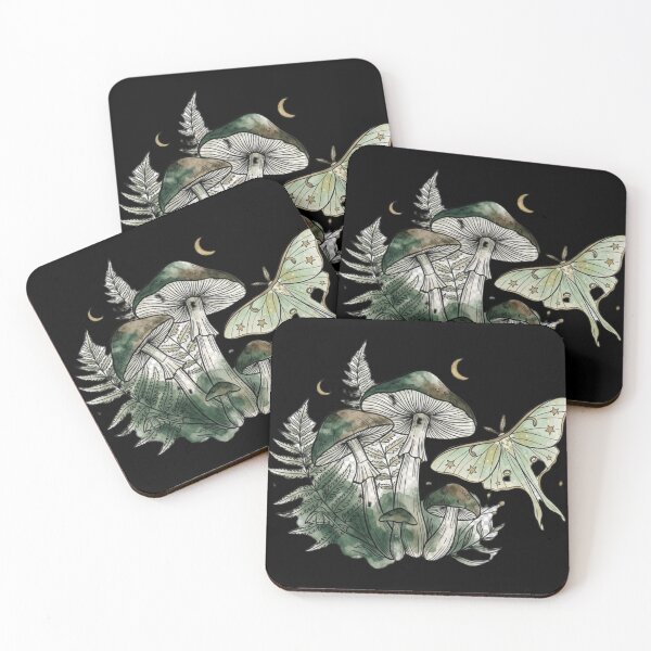 Item preview, Cottagecore Mushrooms and Luna Moth Botanical Art designed and sold by Joshbrowny.