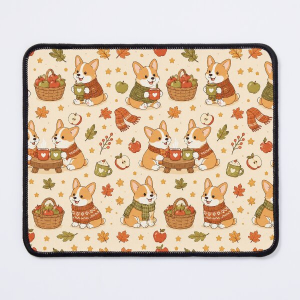 Item preview, Cute Corgi Autumn Apple Cider Kawaii Pattern designed and sold by Soft Berry Studio.