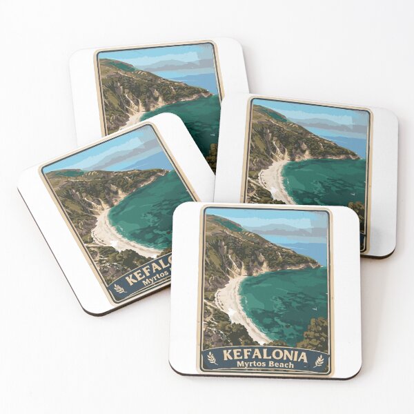 Item preview, Vintage Kefalonia Myrtos Beach & Ionian Coast Travel designed and sold by CharaFei.Art.