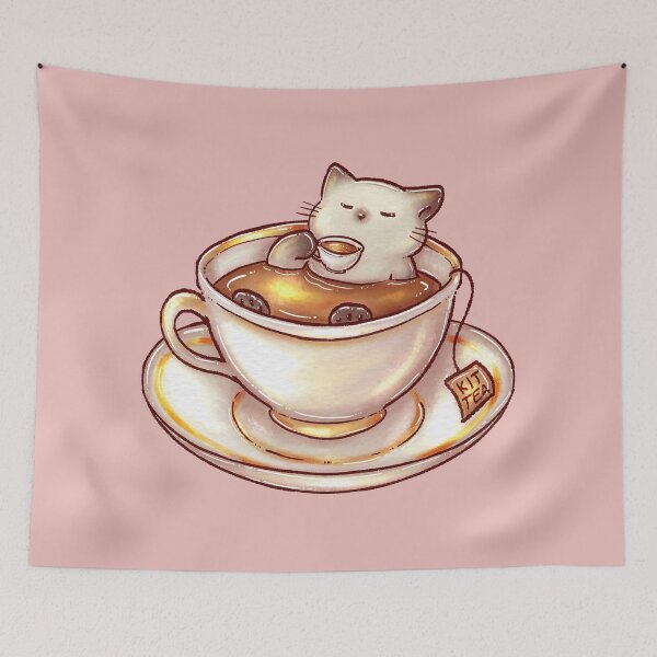 Item preview, Cat drinking tea in a cup of tea designed and sold by Denise, Denisn't.