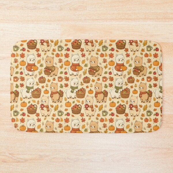 Item preview, Cute Alpaca Autumn Harvest Kawaii Pattern designed and sold by Soft Berry Studio.