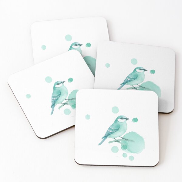 Item preview, Mint Turquoise Watercolor Bird designed and sold by wissal.studio.