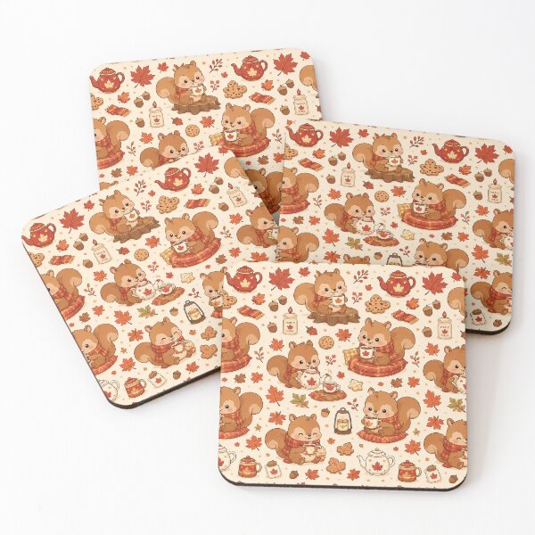 Item preview, Cute Squirrel Maple Tea Cozy Kawaii Pattern designed and sold by Soft Berry Studio.