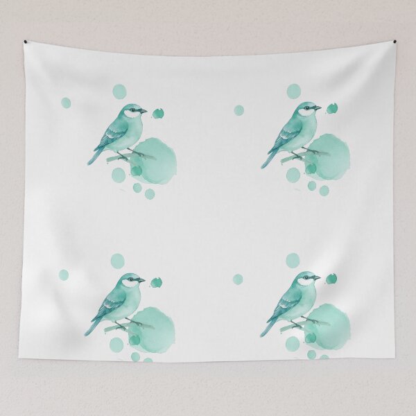 Item preview, Mint Turquoise Watercolor Bird designed and sold by wissal.studio.
