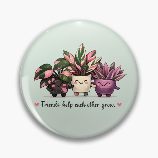 Item preview, Friends Help Each Other Grow – Cute Houseplant Friendship Illustration designed and sold by Stubblejumper Artworks.