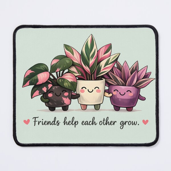 Item preview, Friends Help Each Other Grow – Cute Houseplant Friendship Illustration designed and sold by Stubblejumper Artworks.