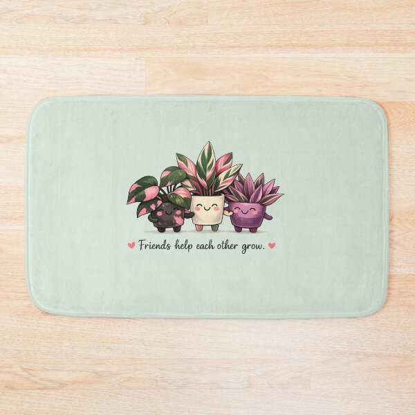 Item preview, Friends Help Each Other Grow – Cute Houseplant Friendship Illustration designed and sold by Stubblejumper Artworks.