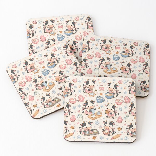 Item preview, Cute Baby Cow Winter Cookie Kawaii Pattern designed and sold by Soft Berry Studio.
