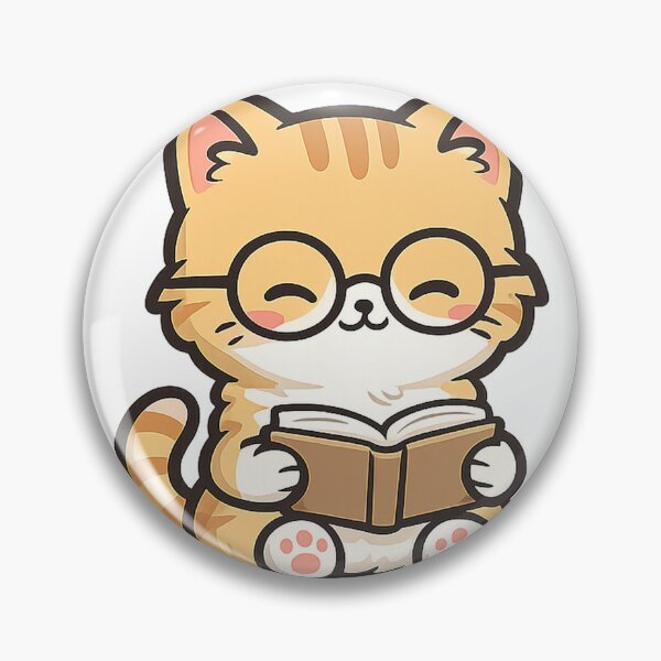 Item preview, Cute Orange Cat Reading Book designed and sold by NoorCanvasArt.
