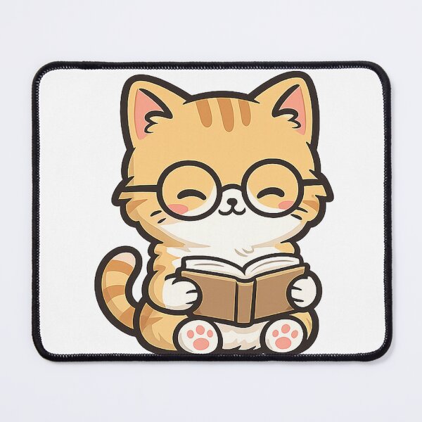 Item preview, Cute Orange Cat Reading Book designed and sold by NoorCanvasArt.