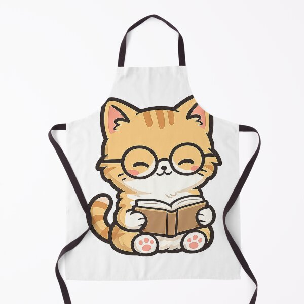 Item preview, Cute Orange Cat Reading Book designed and sold by NoorCanvasArt.