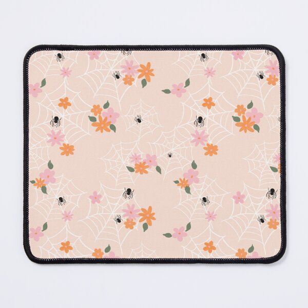 Item preview, Blush Pink Halloween Spiderweb Floral Pattern designed and sold by WonderAndWhim.