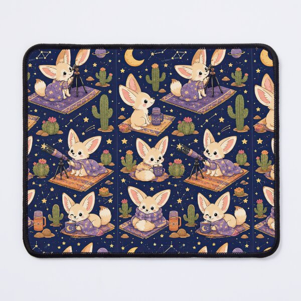 Item preview, Cute Fennec Fox Stargazing Kawaii Pattern designed and sold by Soft Berry Studio.