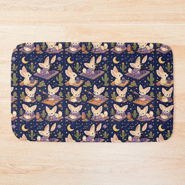 Item preview, Cute Fennec Fox Stargazing Kawaii Pattern designed and sold by Soft Berry Studio.