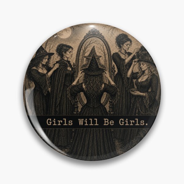 Item preview, Girls Will Be Girls Victorian Witch Coven Shirt for Gothic Women designed and sold by POD DYNASTY | Original Print On Demand T-Shirt Graphics.