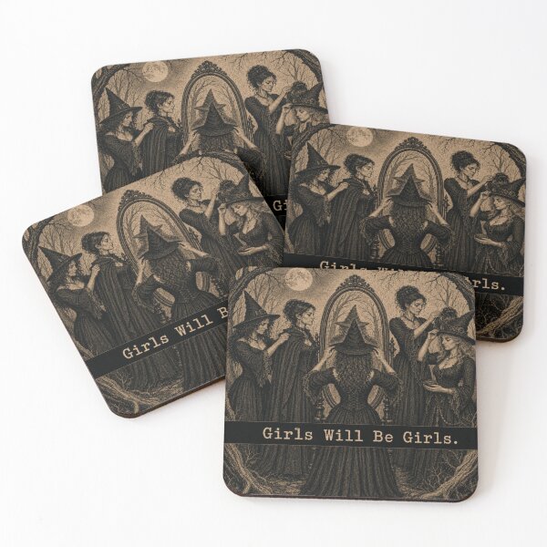 Item preview, Girls Will Be Girls Victorian Witch Coven Shirt for Gothic Women designed and sold by POD DYNASTY | Original Print On Demand T-Shirt Graphics.