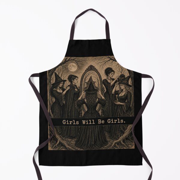 Item preview, Girls Will Be Girls Victorian Witch Coven Shirt for Gothic Women designed and sold by POD DYNASTY | Original Print On Demand T-Shirt Graphics.