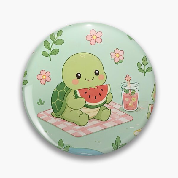 Item preview, Cute Turtle Watermelon Picnic Kawaii Pattern designed and sold by Soft Berry Studio.