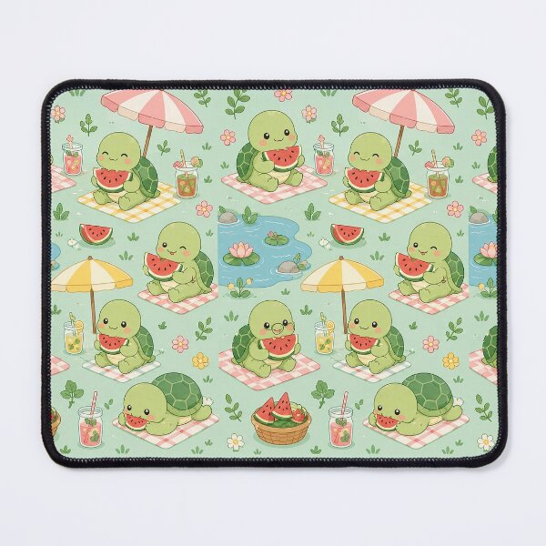 Item preview, Cute Turtle Watermelon Picnic Kawaii Pattern designed and sold by Soft Berry Studio.