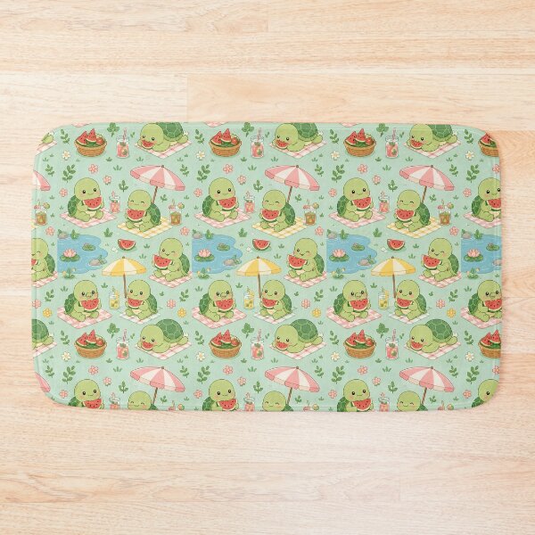 Item preview, Cute Turtle Watermelon Picnic Kawaii Pattern designed and sold by Soft Berry Studio.