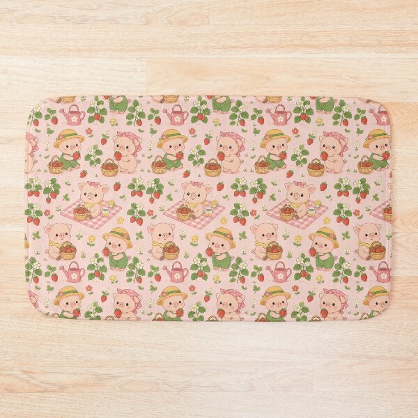 Item preview, Cute Mini Pig Strawberry Garden Kawaii Pattern designed and sold by Soft Berry Studio.