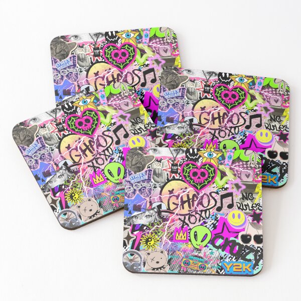 Item preview, Y2K Chaos Stickerbomb Retro Vaporwave Aesthetic Collage designed and sold by Side By Side Studio.