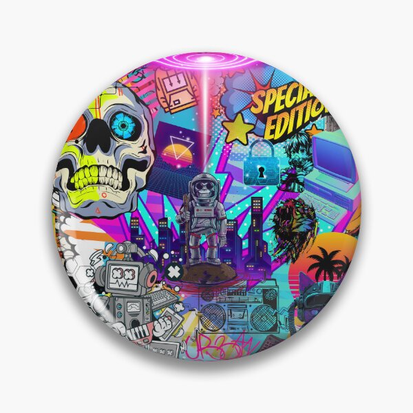 Item preview, Cyberpunk Gamer Stickerbomb Neon Comic Book Pop Art designed and sold by Side By Side Studio.