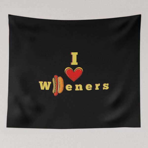Item preview, I Love Wieners Funny Hot Dog Pop Art Retro Comic | Light Ink Edition designed and sold by SunandShade.