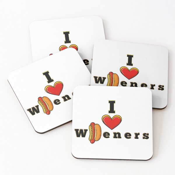 Item preview, I Love Wieners Funny Hot Dog Pop Art Retro Comic | Dark Ink Edition designed and sold by SunandShade.