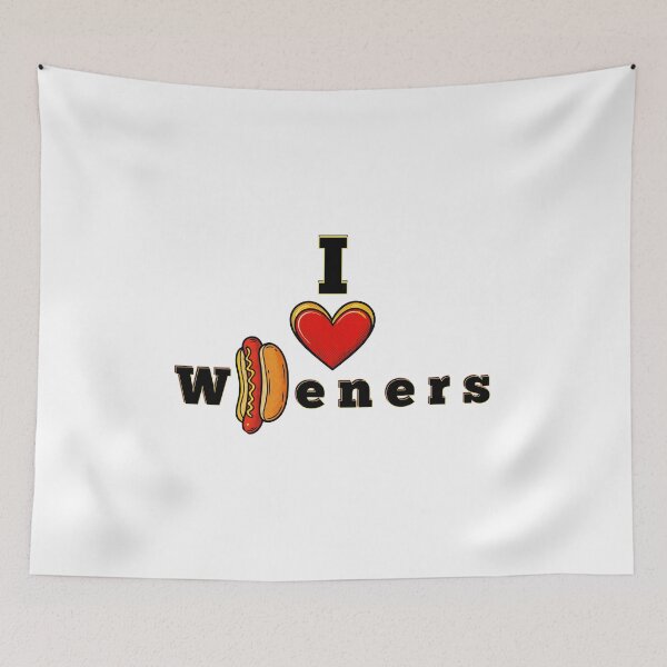 Item preview, I Love Wieners Funny Hot Dog Pop Art Retro Comic | Dark Ink Edition designed and sold by SunandShade.