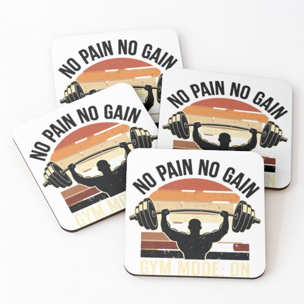 Item preview, No Pain No Gain Gym Mode On – Vintage Fitness T-Shirt with Dumbbells | Motivational Workout Tee for Men & Women designed and sold by Kreativio.