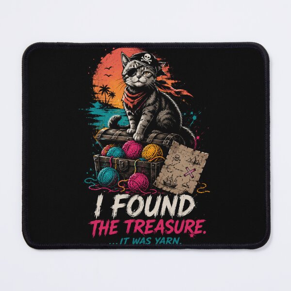 Item preview, Pirate Kitty Seamless Pattern – Modern Pirate Cat & Yarn Design designed and sold by CallisC-Arts.