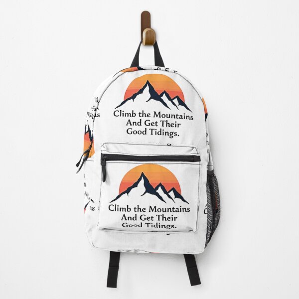 Item preview, Climb the Mountains And Get Their Good Tidings – Modern Adventure Badge Mountain Design designed and sold by GabeMountainArt.