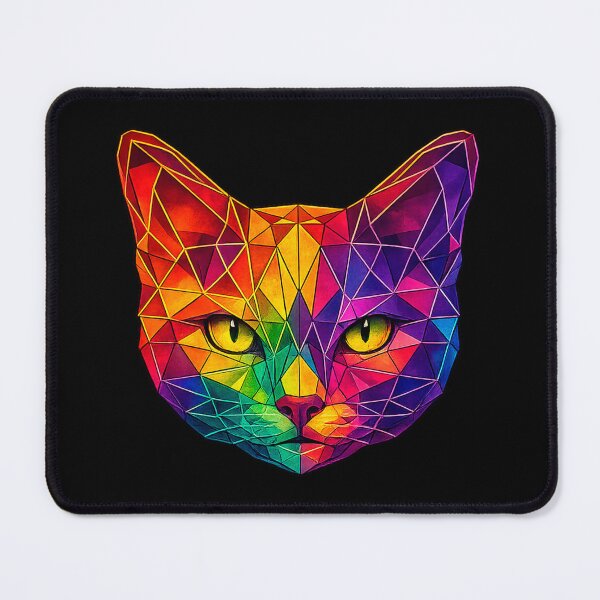 Item preview, Colorful Geometric Cat Face Artwork designed and sold by Geometric Art..
