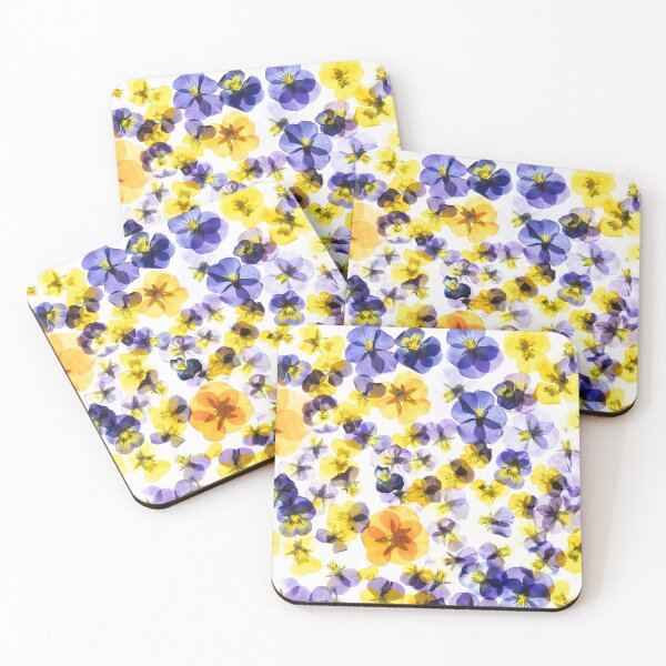 Item preview, Pressed Pansy Flowers Pattern Cute Purple and Yellow Floral Botanical Art designed and sold by Elżbieta  Kaps.
